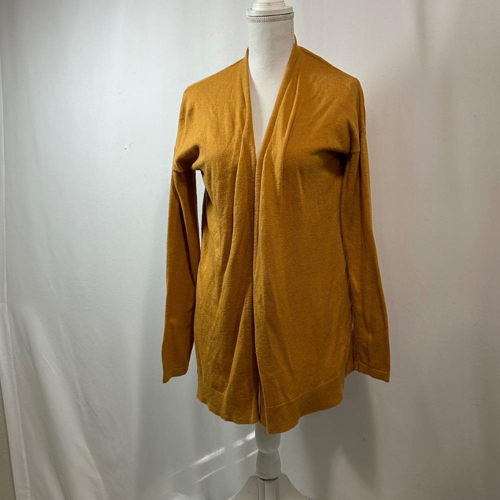 Gap Women's Mustard Gold Open Front Cardigan Sweater - Size M, Cotton Blend